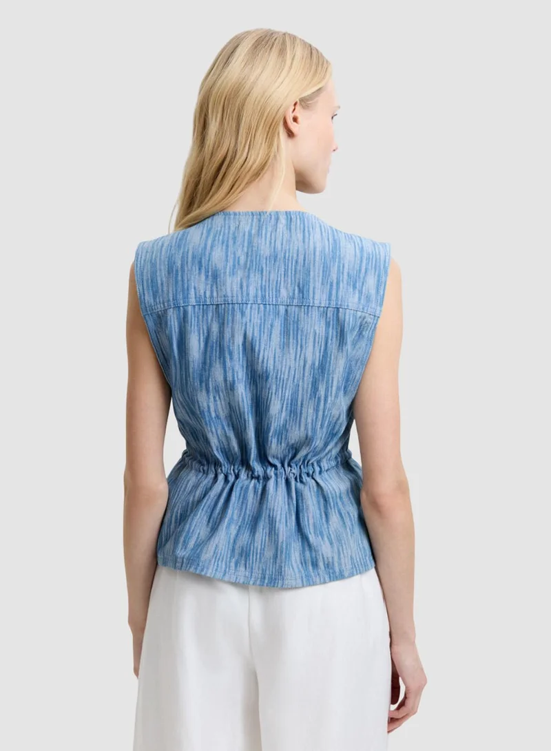 فرنش كونكشن Bessie Textured Denim Waistcoat